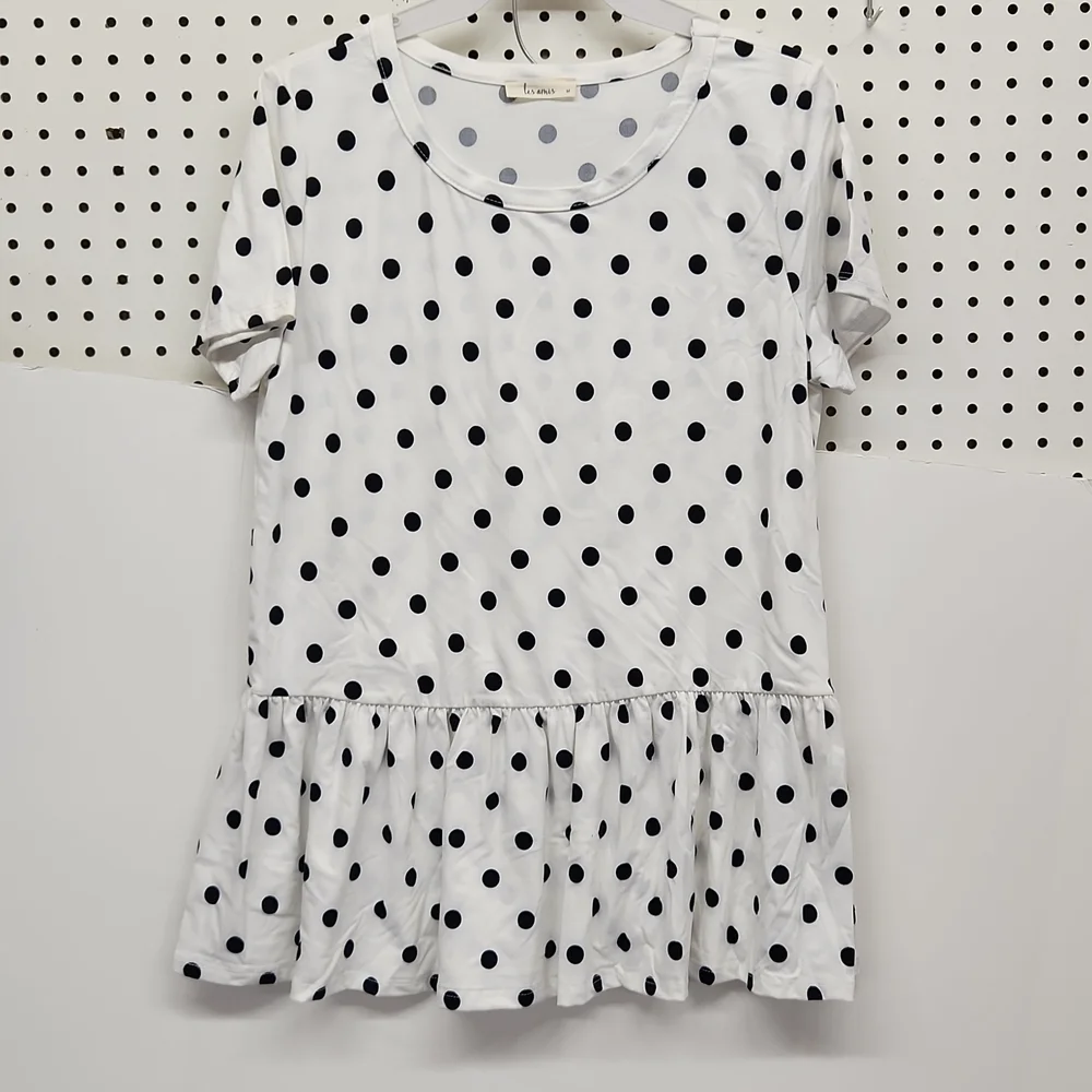 LES Amis size med polka dots top NWOT ruffle bottom - Picture 1 of 3